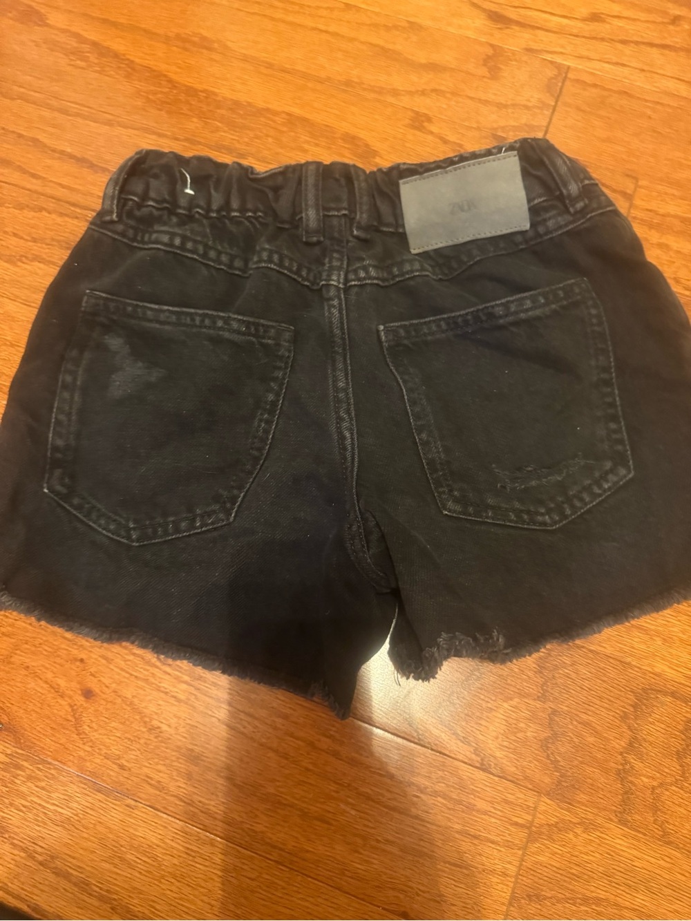 Girls Zara Black Distressed Denim Jean Shorts - Picture 4 of 4